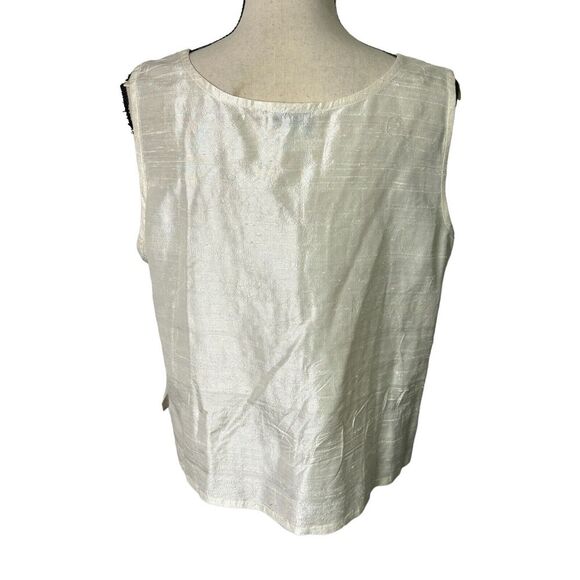 Sandy Starkman Skirt Set Womens 1X White 100% Silk Beaded 3 Piece Vintage - Picture 10 of 16